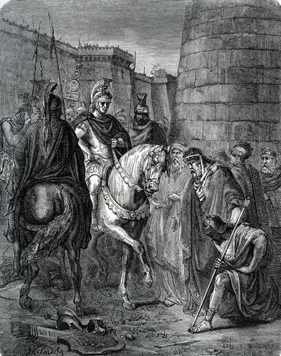Quintus Caecilius Metellus Macedonicus (210-116 p.n.e.) w Grecji po bitwie pod Scarpheia przeciwko Acheenom w 147 r. p.n.e. (Metellus w Grecji po pokonaniu Critolaosa z Megalopolis w bitwie pod Scarpheia). autorstwa Unbekannter Künstler