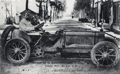 Wyścigi, Grand Prix de France (ACF): Barrel jadący samochodem Brasier na torze Seine Inferior, 2 lipca autorstwa Unbekannt