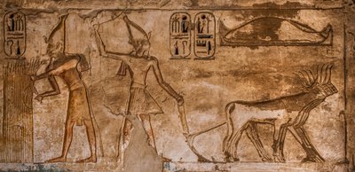 Płaskorzeźba ze scenami ognistymi na północno-wschodniej ścianie sali 26, Medinet Habu, świątynia grobowa Ramzesa III, Luksor, Zachodnie Teby, Egipt, Afryka (zdjęcie) autorstwa Unbekannter Künstler