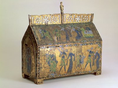 Relikwiarz ze scenami z życia św. Walerii, Limoges, ok. 1175 (drewno, miedź złocona i emalia champleve) autorstwa Unbekannt