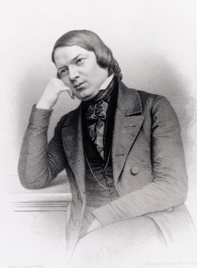 Robert Alexander Schumann (1810-56), niemiecki kompozytor, ryty przez Izaaka Wilhelma Tegnera (1815-93) i Johanna Adolfa Kittendorffa (1820-1902), wg dagerotypu (lit) autorstwa Unbekannt