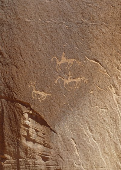 Ryciny naskalne, Ledge Ruin, Canyon de Chelly National Monument, Arizona, USA autorstwa William M. Timlin