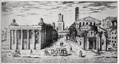 Forum Romanum XVI wiek (rycina) autorstwa Unbekannter Künstler