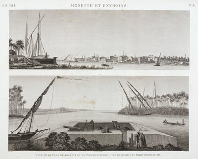 Rosetta i ujście Nilu, Egipt, ok. 1798 autorstwa Unbekannt