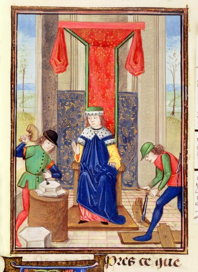 Roy 15 EII f.265 Mistrz, cieśla i kamieniarz, z „Des Proprietez des Choses” Bartolomeusa Anglikusa autorstwa Unbekannter Künstler
