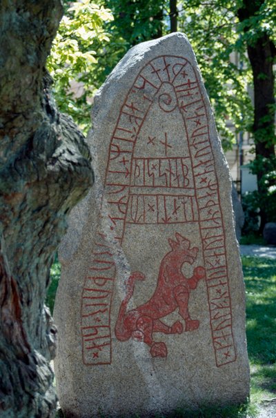 Kamień Runiczny, Lund, Szwecja. Cywilizacja wikingów. autorstwa Benjamin Baud