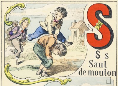 S: leapfrog - alfabet gier, c.1890 (ilustracja) autorstwa Unbekannt