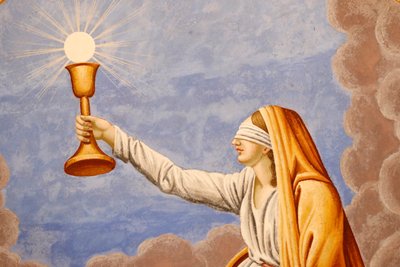 Kościół św. Mikołaja de Veroce. Alegoria zaufania: nie widzę, ale wierzę. Obraz. Francja. (Zdjęcie) autorstwa Unbekannt
