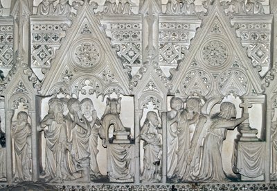 Sarkofag Pedro I (1320-1367) ze scenami z życia św Bartłomieja, kościół klasztoru Alcobaca (Lista Światowego Dziedzictwa UNESCO autorstwa Benjamin Baud