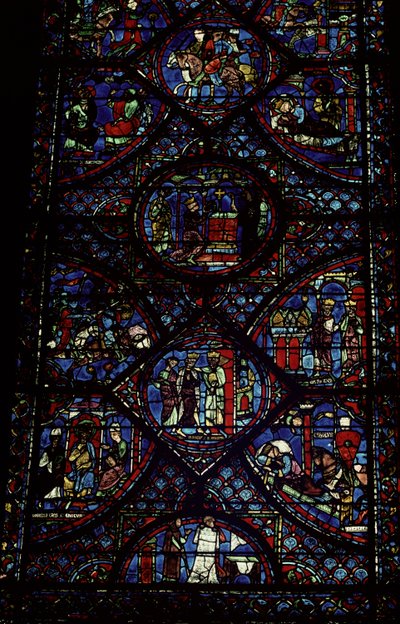 Sceny z życia Karola Wielkiego (747-814) z ambulatorium, ok. 1215-35 (witraże) (zob. też 98072) autorstwa Unbekannt