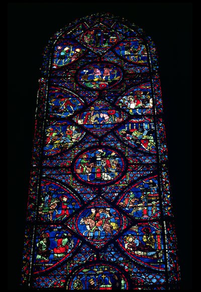 Sceny z życia Karola Wielkiego (747-814) z ambulatorium, ok. 1215-35 (witraże) (zob. też 98071) autorstwa Unbekannt