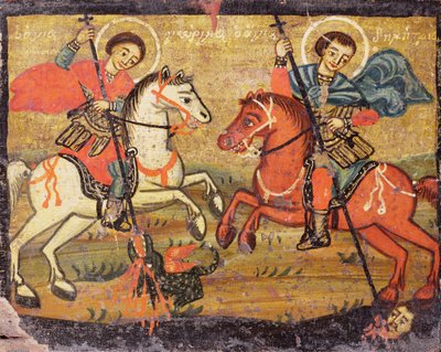 St.George and St.Demetrios, grecki (prowincjonalny) autorstwa Unbekannter Künstler