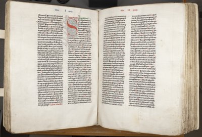 Św. Augustyn z Hippony „Opera”, Fol 151 verso 152 recto, ok. 1200 (pióro i atrament na pergaminie) autorstwa Unbekannt