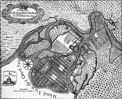 Petersburg - plan rosyjskiego miasta autorstwa Unbekannter Künstler