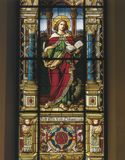 Witraż św. Jana Ewangelisty, Sztokholm, Szwecja autorstwa Benjamin Baud