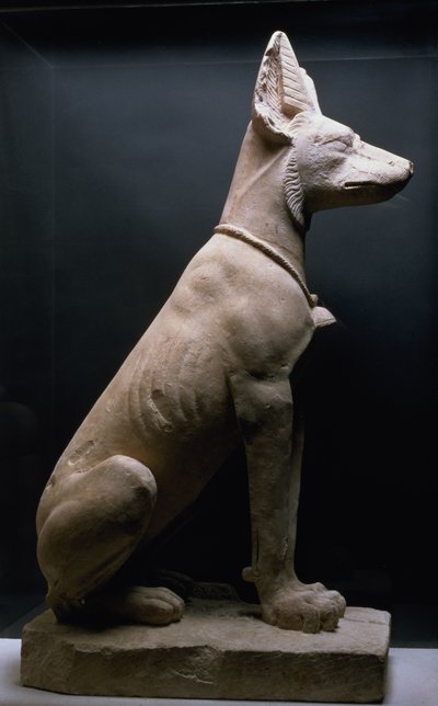 Posąg psa, Mezopotamia, ok. 5000-1000 pne (wapień) autorstwa Unbekannt