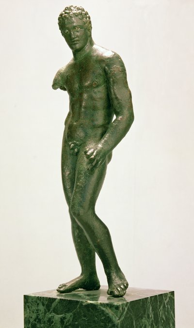 Statuetka męskiego boksera, Grek, ok. 400-375 p.n.e. (brąz) autorstwa Unbekannt