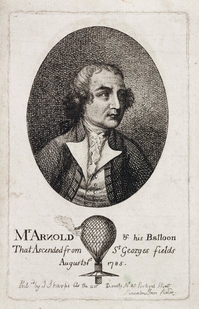 Stuart Amos Arnold, angielski aeronauta, ok. 1785 autorstwa Unbekannt
