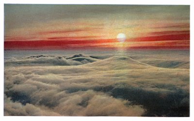 Nascer do sol acima das nuvens, c.1930 (print)polonês autorstwa Unbekannter Künstler