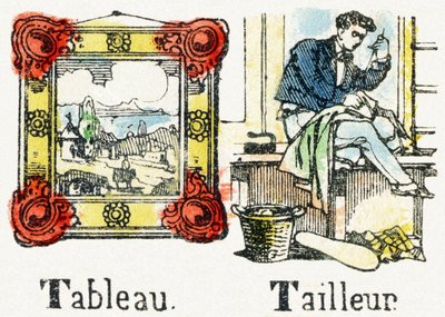 T - Tableau Tailleur - Alfabet rozrywki dla dzieci c.1890 (litografia) autorstwa Unbekannt