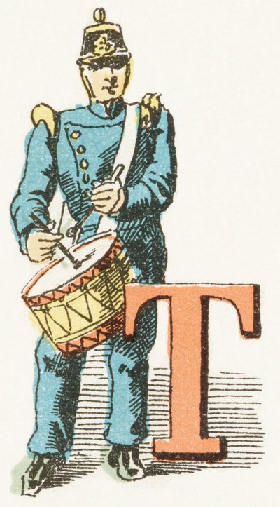 T - Tambour - alfabet dziecięcy, edycje Gordinne 1920 (grawerowanie) autorstwa Unbekannt