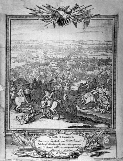 Bitwa pod Ramillies, c.1780 (grawerowanie) autorstwa Unbekannt