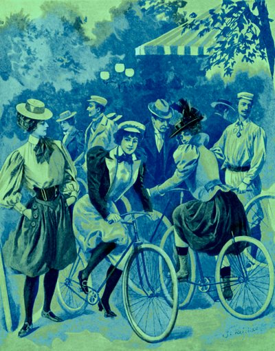Moda na rowery w Bois de Boulogne autorstwa Unbekannter Künstler