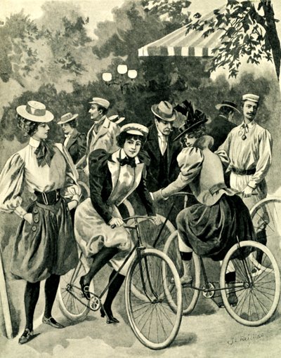 Moda na rowery w Bois de Boulogne autorstwa Unbekannter Künstler