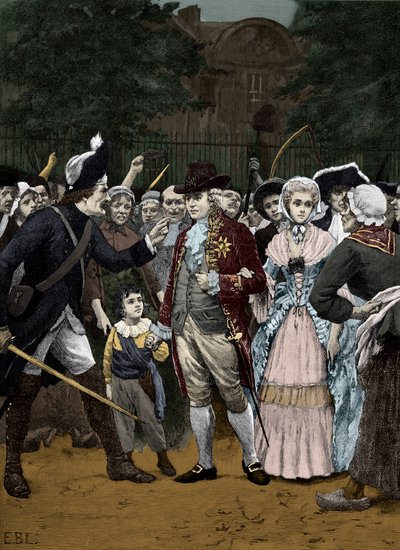 Francuska rodzina królewska w drodze na Zgromadzenie 1792 autorstwa Unbekannter Künstler