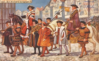 Pokaz lorda burmistrza w mieście Londyn, Anglia Tudorów autorstwa Unbekannter Künstler