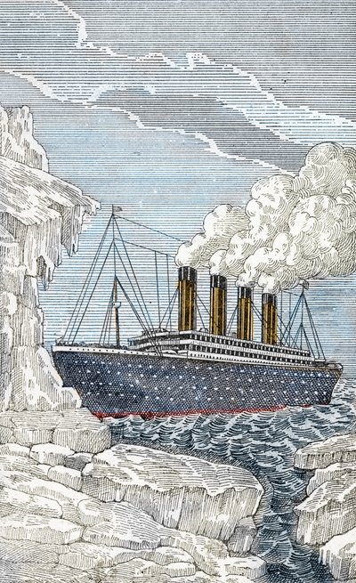 14 kwietnia liniowiec Titanic zderzył się z górą lodową autorstwa Unbekannter Künstler