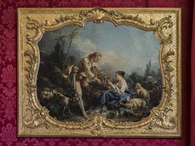 Zadowolony pastor lub klatka. Obraz Francois Bouchera (1703-1770). Sala parad lub parad księżniczki. Hotel de Soubise, Paryż autorstwa Unbekannt