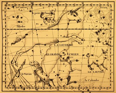 Konstelacje Monoceros i Canis Major. autorstwa Unbekannter Künstler
