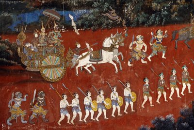 د سپینو زرو د پاګوډا احاطې دیوالونه دننه په دیوالونو پوښل شوي چې د ریامکر کیسې انځوروي، د بیلګې په توګه د کلاسیک هندي افسانه، راماینا د خمیر نسخه. د دیوالونو ځینې برخې خرابې شوې او هوا خرابه شوې. دیوالونه ppoli وو autorstwa Unbekannt