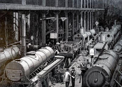 Hala produkcyjna firmy Robert Stephenson and Company. autorstwa Unbekannt