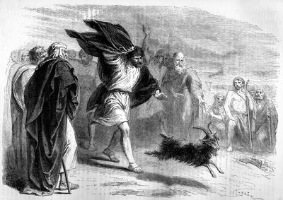 Kozioł ofiarny wysłany na pustynię - Biblia autorstwa Unbekannter Künstler