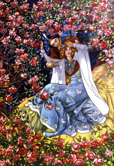 Śpiąca królewna i książę, ok. 1911 (ilustracja) autorstwa Unbekannter Künstler