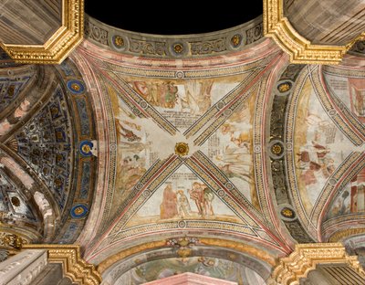 Transept południowo-trzecie przęsło wschodnie, Opowieści Józefa, Józefa mianowanego wicekrólem Egiptu, Józef rozdziela pszenicę, Bracia spotykają Józefa, nie uznając go, Bracia rozpoznają Józefa autorstwa Unbekannt