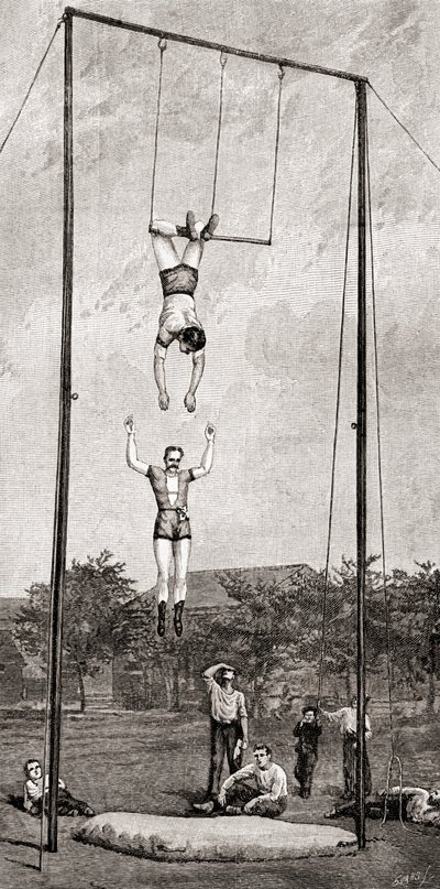 Artyści trapezu w XIX wieku, z The Century Magazine, wydana w 1887 r. (grafika) autorstwa Unbekannt