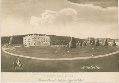 Trentham Hall: grawerowanie akwatinty autorstwa Unbekannt