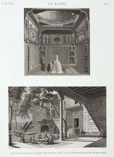 Dwa przykłady architektury islamu, Kair, Egipt, ok. 1798 autorstwa Unbekannt