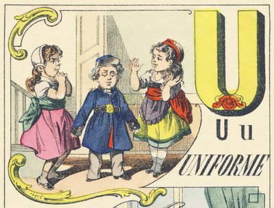 U : uniform - alfabet gier, c.1890 (ilustracja) autorstwa Unbekannt