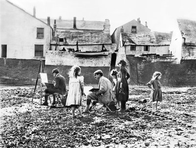 Wielka Brytania : Artyści malujący nad rzeką Torridge. Appledore, Devon autorstwa Unbekannt