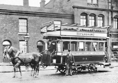 Wielka Brytania : Otwarty tramwaj konny w Manchesterze, ok. 1890 r. autorstwa Unbekannt