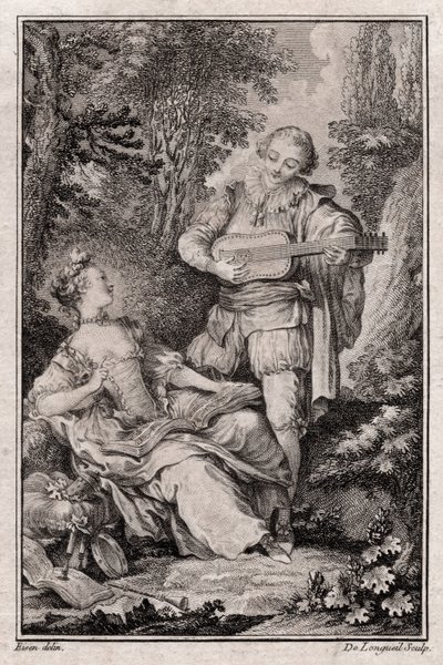 Scena rodzajowa bez tytułu, Paryż 1766 (rycina) autorstwa Unbekannter Künstler