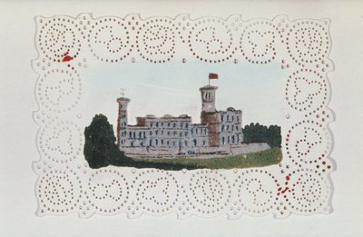 Wiktoriański doyley papierowy z widokiem Osborne House (akwarela na papierze) autorstwa Unbekannt