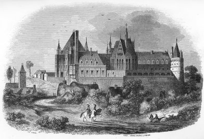 Widok na zamek Gaillon w Normandii. XIX wiek (rycina z "Mysteres des vieux chateaux de France" autorstwa Le Francois). autorstwa Unbekannter Künstler
