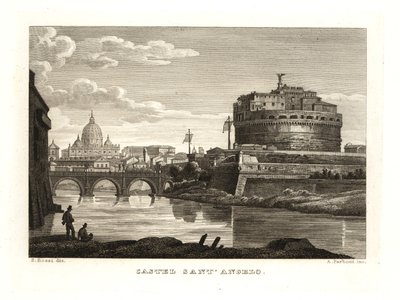 Widok na Mauzoleum Hadriana lub Zamek Świętego Anioła, Castel Sant