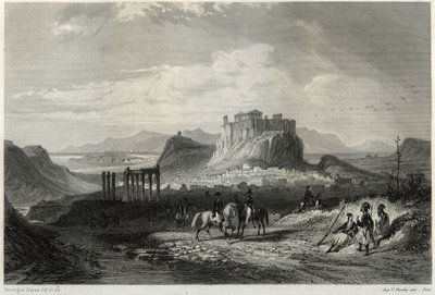 Widok na Ateny w XIX w. zdominowane przez Akropol, w książce Louisa Enaulta (1824-1900), francuskiego dziennikarza i podróżnika, o Morzu Śródziemnym. autorstwa Unbekannt