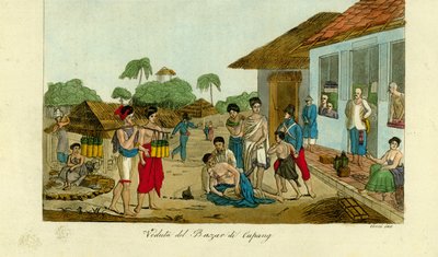 Widok na rynek w Kupang, Timor autorstwa Unbekannt
